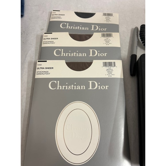 Vintage Christian Dior stockings for garters 3 pkg 6 pr. French Taupe 10 short - Picture 1 of 4